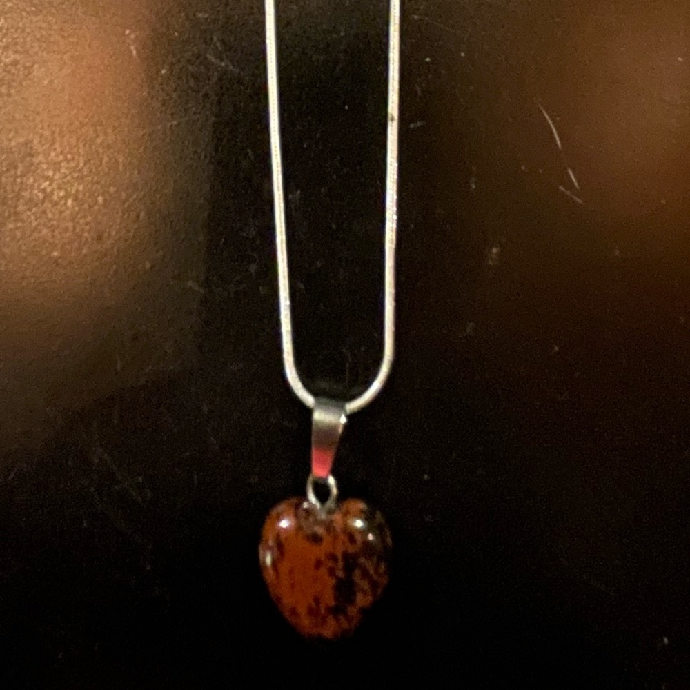925 Sterling Silver Cain with Crystal Heart Pendant